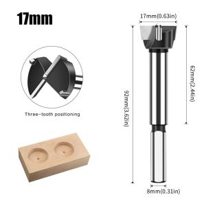 BESTOURO 12-22mm Đầu khoan bản lề Cacbua vonfram Ba răng mũi khoan  Hợp  Dụng cụ chế biến gỗ Forstner