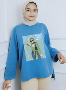 TOMORROW BLOUSE Bahan KAOS KATUN COMBED 24 S APK SABLON SIZE S M L XL XXL XXXL Blus Wanita Kekinian