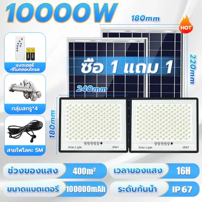 🔥ซื้อ1แถม1🔥ไฟโซล่าเซลล์ 45000W solar light โซล่าเซลล์ ไฟสว่างมาก ไฟโซล่าเซล กันน้ำ IP67 กันน้ำและป้องกันฟ้าผ่า สว่างอัตโนมัติเมื่อฟ้ามืด รับประกัน 30 ปี