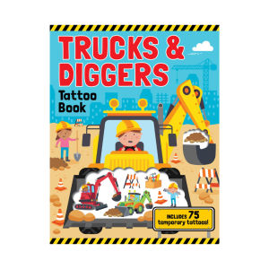 Trucks & Diggers Colouring Book With Over 75 Temporary Tattoos