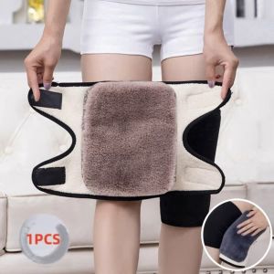 CANICECA 1PC Thickened Plush Winter Warm Knee Pads Adjustable Thermal Leg Warmers Cold Proof Knee Protector Men Women