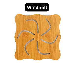 Cartoon Hollow Bamboo Coaster Wooden Heat Pad Kitchen Tableware Thickened Anti Scalding Heat Insulation Mat