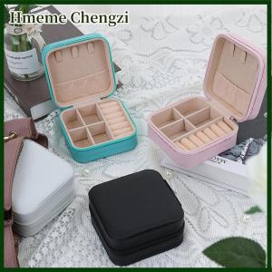 Hmeme Portable Travel Display Jewelry Case Boxes Storage Earring Ring Display Organizer Box