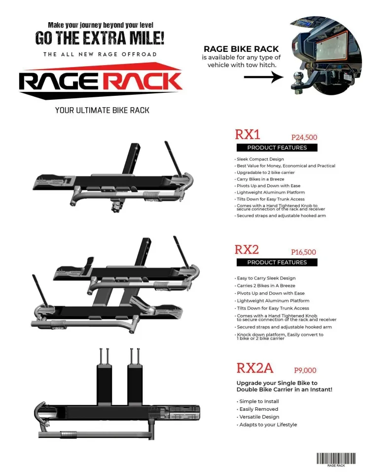 Rage bike sales rack