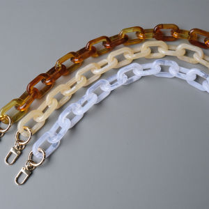 New Fashion Woman Handbag Accessory Chain Detachable Replacement White Beige Amber Bag Straps Women Shoulder Handle Resin Cute Chain