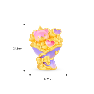 TAKA Jewellery Sweet Moments 999 Pure Gold Ornament - Sweet Bear. Cupcake Bear . Love Bouquet . Pony Carousel