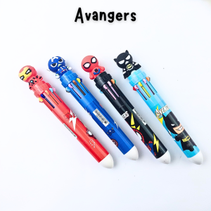 (1 Pcs) Bulpen Cetek / Ballpoint / Pulpen Cetek 10 Warna Karakter Labubu Avangers Sanrio Dino
