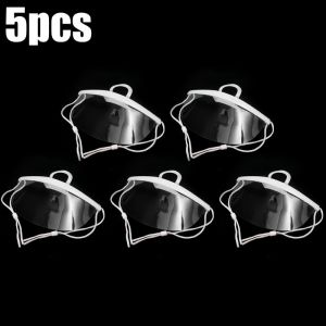 10/5pcs Hygiene Mouth Shield Transparent Mouth Shield Beauty Chef Waiter Protective Mask Reusable Visible Splash Proof Mask Mouth Cover