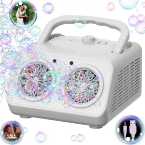 Bubble Machine for Kids Outdoor Play Automatic Bubble Machine Upgrade Bubble Blower With 2 Fans 20000+ Bubbles Per