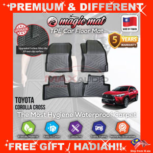 TOYOTA COROLLA CROSS MAGIC MAT 5D TPE Car Mat 5-Years Warranty Most Hygiene Waterproof Washable Custom Fit Car Floor Carpet Mat Karpet Alas Kaki Kereta Yang Senang Cuci