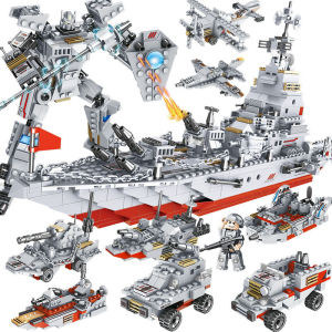 746Pcs Military 4 In 1Building Blocks Ww2 City Police Station Swat Helicopter Car Team Bricks Educational Toys For Kids