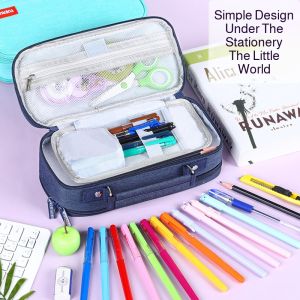 กระเป๋าเอกสาร ซิปเรียบ ช่องปากกาถุงปากกา กล่องเครื่องเขียน กันน้ำ ทนต่อสิ่งสกปรก ความจุขนาดใหญ่