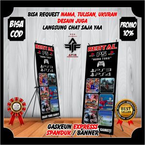 Spanduk Banner Backdrop Model Berdiri Jasa Rental Ps Playstation Desain Viral Terkeren