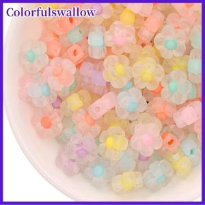 Colorfulswallow 50pcs hướng dương Acrylic hạt Matte hỗn hợp màu sao Spacer Loose hạt DIY Vòng đeo tay Vòng Cổ Phụ kiện trang sức