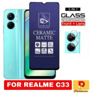 PAKET 2 IN 1 TEMPERED GLASS MATTE CERAMIC ANTI BLUE FOR REALME 11 4G 2023 / REALME C51 NFC / REALME C53 NFC / REALME C55 NFC / REALME C33 MATTE CERAMIC ANTI PECAH