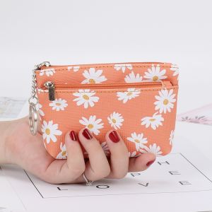 Korean Young Girl Coin Purse Small Daisy Coin Purse Zipper Mini Bag Female Card Bag Key Case Factory Wholesale