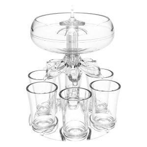 RGFV STORE 1 Bộ Sáng Tạo Cấp thực phẩm Với 6 Bắn Kính Rõ ràng Bartender Công Cụ Bia Dispenser Giá Rượu Vang Quả Bar Phụ Kiện Đặt rượu vang