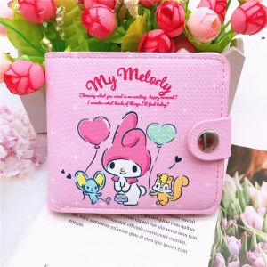 Sanrio Wallet Coin Purse Kuromi Melody Cinnamoroll PU Kids Folding Wallet Card Holder