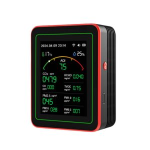 【SG Stock】15 in 1 Air Quality Monitor Portable CO2 Monitor APP Control CO2 Formaldehyde Detector Carbon Dioxide Detector