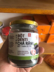 Bột denti chà răng bột than Cà Tím hũ 100g - sản xuất thủ công