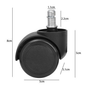 4Pcs 2 Inch Furniture PVC Plastic Casters Universal Replacement Wheel Rollers For Trolley Chair Household Hardware Accessories