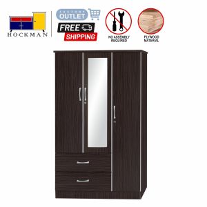 4 Feet Wardrobe Cupboard 5737 Walnut Color Mirror / Wenge 737 Furniture Almari Baju