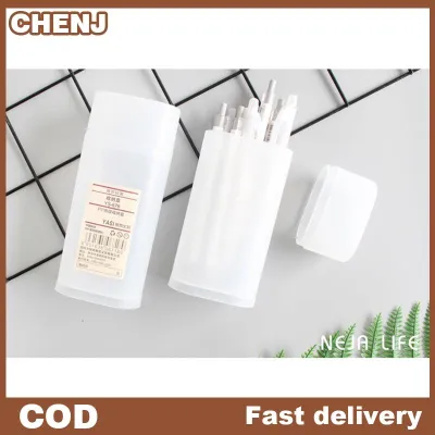 CHENJ Hộp Đựng Bút Chì Trong Suốt Văn Phòng Phẩm Đơn Giản Bằng Nhựa Hộp Bút Chì Học Sinh Màu Trơn