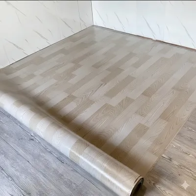 Karpet Vinyl Lantai / Alas Lantai Motif Kayu Tebal 09mm Anti Air Anti Slip PVC Meteran