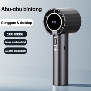 Kipas Portable Mini 100 Super Speed Bahan Logam Angin Super Kencang LED Display Semi-Conductor Cooling Fan Turbo kipas untuk olahraga luar ruangan dan pendinginan cepat