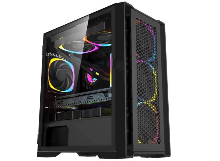 Kryotech Computer Case KEYTECH Knight Series VISOR Mesh Version Tempered Glass Midtower ...