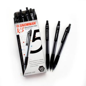 Klik-Beli [LUSINAN] Snowman Ballpoint Pen V5 Bolpoin Pulpen Pen Ink V-5 Semi Gel 0.7 mm Ballpoin Bolpen - 1 Box Isi 12 Pcs