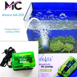 Pompa Aerator Aquarium Mini 1 Lubang Amara AA 222 Air Pump Akuarium Filter Udara Airator