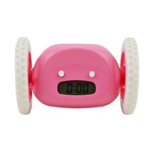 BEITE Silent Moving Whee Alarm Clock Unique Magical Lazy Alarm Clock Creative Running Wheel Clock Students