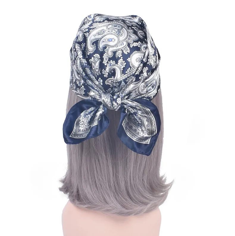 Fashion Leopard Print Satin Head Scarf Headband Scarfs For Girls