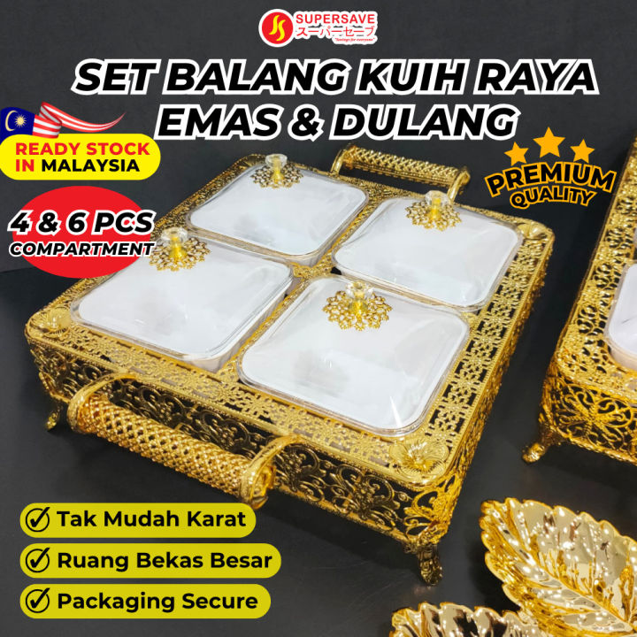 SUPERSAVE Set Balang Kuih Raya Dulang Emas Raya 2024 Tray Gold ...