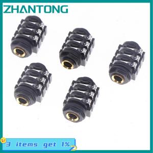 ZHANTONG 5PCS Stereo Type Audio Jack PCB Panel Mount 6 Pin 1 4 6.35mm Dual Channel Female Stereo Headphone Jacks Socket Phone Jack