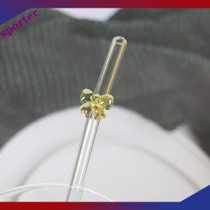 Sporter หลอดแก้ว8มม. 1ชิ้นหลอดดูดน้ำแบบนำกลับมาใช้ใหม่ได้ลายผีเสื้อน่ารักทนความร้อนสำหรับงานเทศกาลปาร์ตี้งานแต่งงานค็อกเทลบาร์ชายหาด