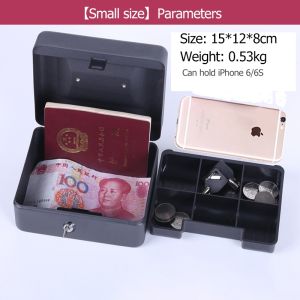 Metal Cash Box/Money Organizer/Double Layer with Tray Coins And Jewel Deposit safety box