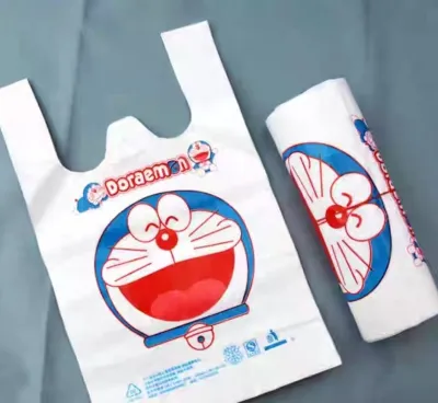 50pcs Cute Thank You Plastic Bag Singlet Bag Handle Packaging Shopping BagGoddies Bag
