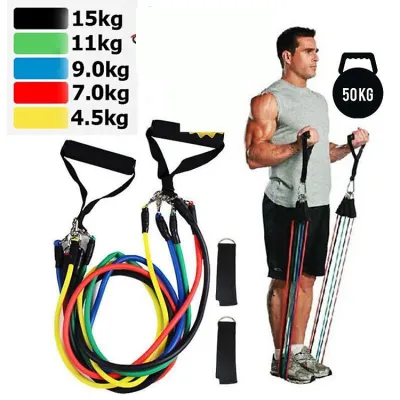 Bộ Túi 5 Dây Kéo Ngũ Sắc Kháng Lực Đàn Hồi Chuyên Dùng Tập Gym Tập Thể Dục