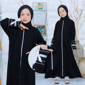 Gamis Abaya Turkey Anak Hitam Dubai Plisket Tangan 872 Kids Muslim Syari Model Terbaru Perempuan Cewek Muslimah Anak 12 Tahun Couple Ibu dan Anak Ym deFashion