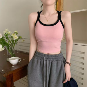 Áo croptop 2 dây phong cách hàn quốc co giãn phong cách kiểu yếm kiều nữ dolotnu