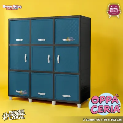 Lemari Serbaguna Lemari Minimalis - Kingdom OPPA Ceria emari 3 Pintu Lemari Plastik Buffet TV Rak