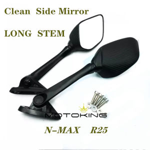 M King⭐ NMAX R25 Carbon Side Mirror Clean lens and Long stem A Pair