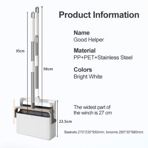 Joybos Dustpan Set Household Cleaning Long Handlemultipurpose broom dust free broom Foldable dustpan