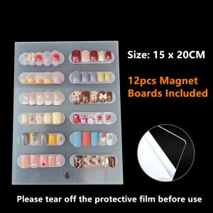 Nail Art Acrylic Transparent Magnetic Display Board False Tips Display Stand Manicure Tools Decoration 美甲亚克力透明磁力展示板穿戴甲甲片