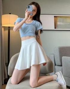 Rok mini olahraga scuba premium anti kusut