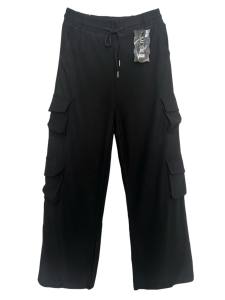 Ginza6 Stretchable New 2025 Fashion Trendy High Waist Wide leg 6 pocket cargo pants for women loose fitting 4308#