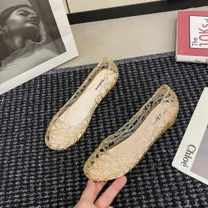 [Free Shipping] Womens Summer Fashion Wedge Sandals with Closed Toe Hollow Breathable Design Non-Slip Soft Sole Beach Jelly Shoes