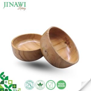 Mangkok Jati Elegan 15 cm Mangkok kayu jati foodgrade custom nama / logo usaha